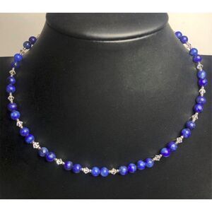 1603 Blue Sodalite Memory wire choker necklace 17"